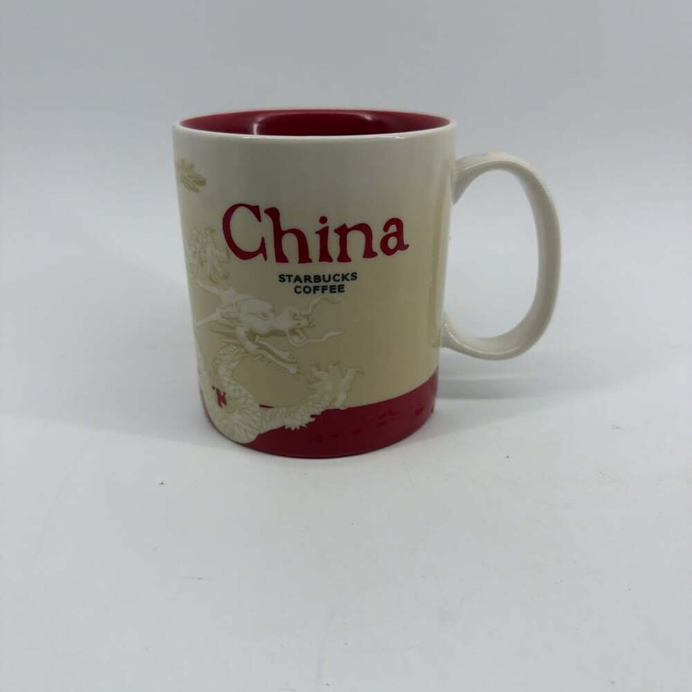 2012 Starbucks 16oz China Red Global Icon Collector Series Coffee Mug